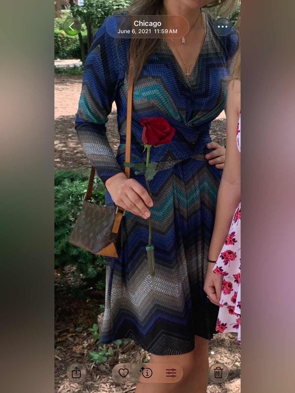 Cache Blue and Teal Chevron Wrap Dress